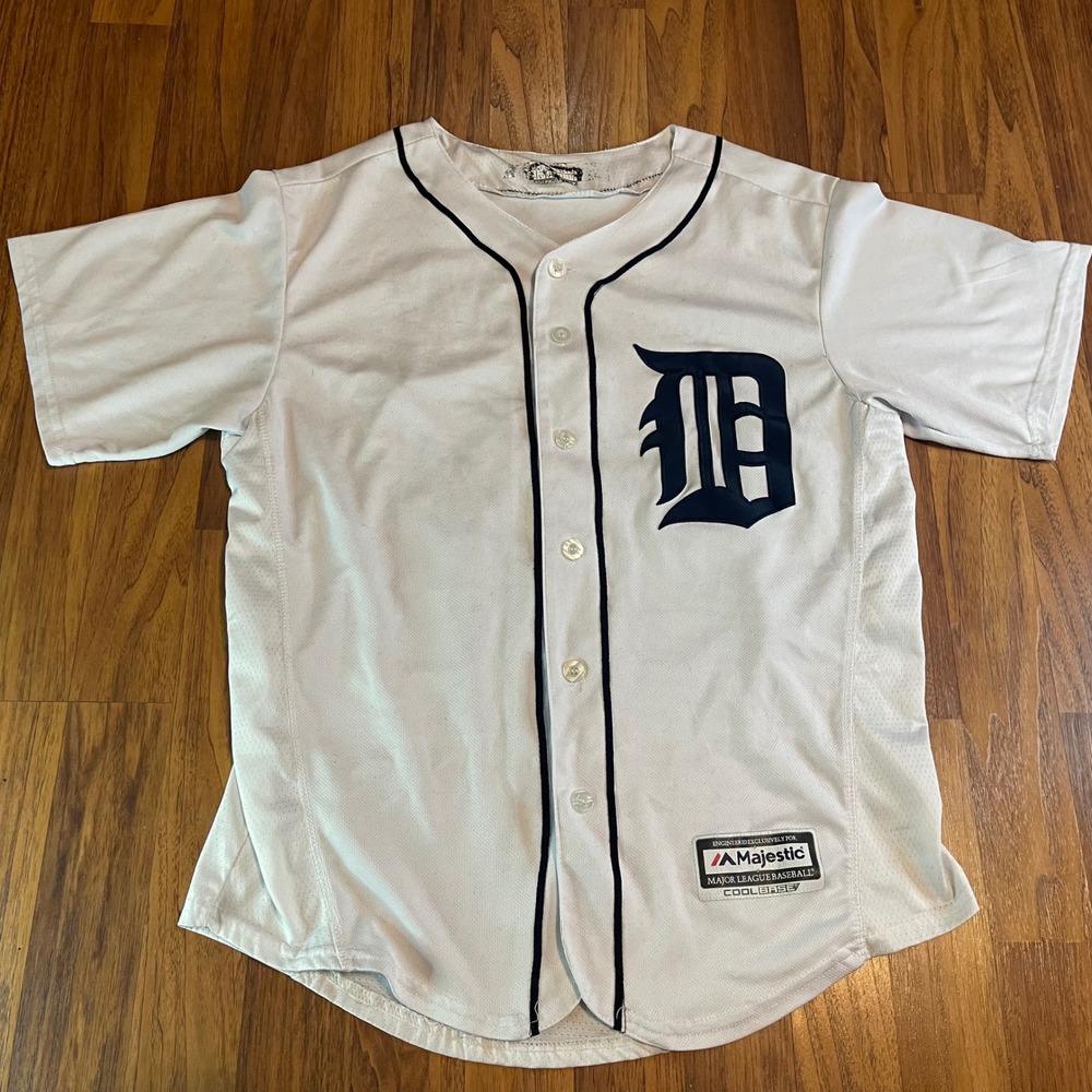 Majestic Detroit Tigers James McCann 34 Jersey Mens Large White Cool Base MLB